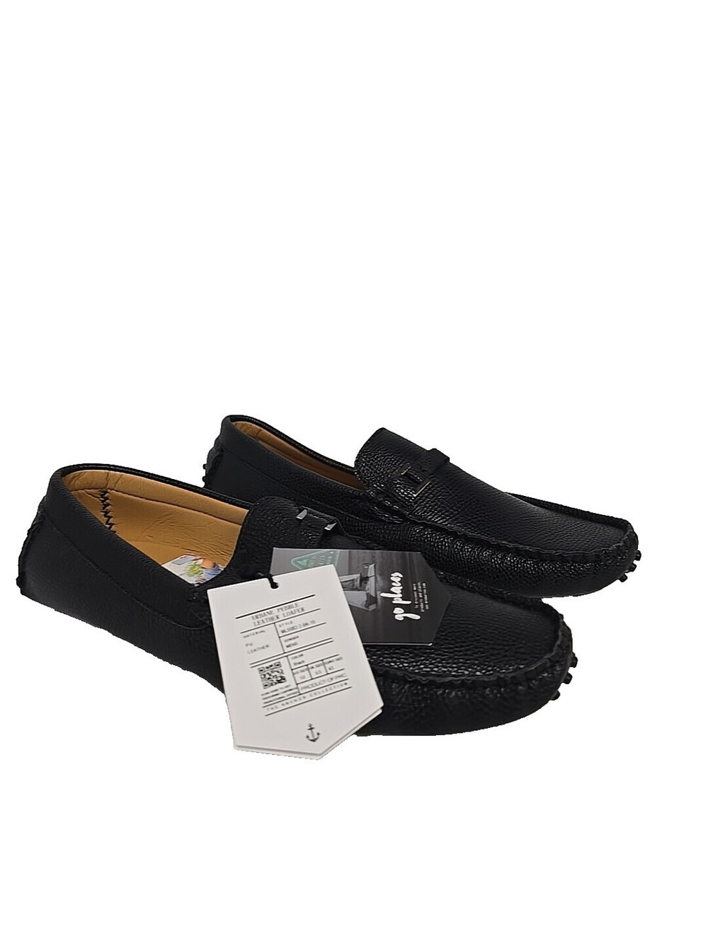 Mio Marino Men's MLS082-2-BK Urbane Pebble Leather Loafer Black Size 10M